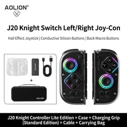 AOLION J20 Hall Joy-con Gamepad for NS2/Switch OLED/Switch NFC HD Shake Lite Left and Right Split Game Controller