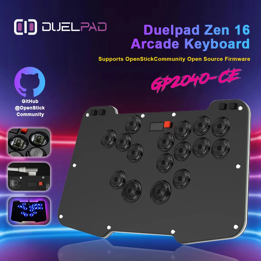 Duelpad Zen16 Fightstick Arcade Joystick For PC/PS4 Controller Hitbox Keyboard For Steam/Switch