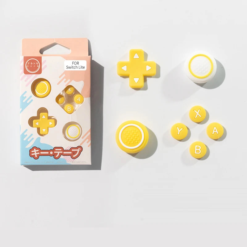 Silicone Soft D-pad Cross Direction Button ABXY Key Sticker Skin Case For Switch Lite Thumb Stick Grip Cap Cover Protector