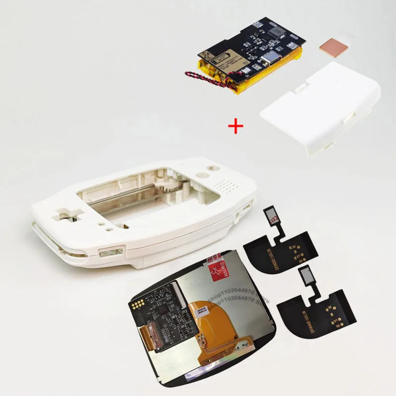 IPS V4 Pre Laminated Screen LCD Shell Kits 1800mAh Built-in Lithium Battery with Type C Charging Port Battery Cover For GBA