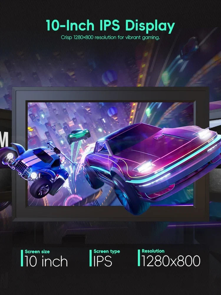 DATA FROG PS10 Portable Gaming Monitor, 10 Inch IPS, 15000 Games