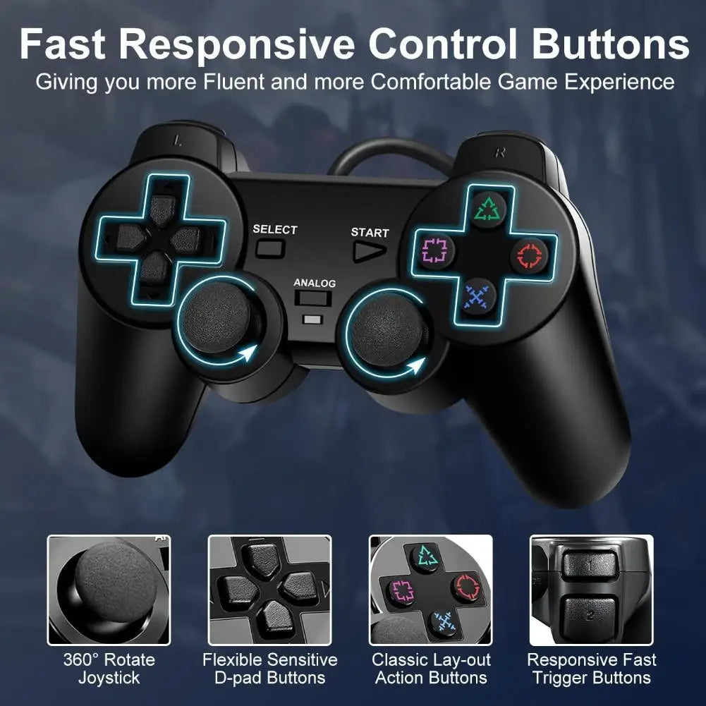 Transparent Wired Controller for PS1, PS2 and PS2 Slim
