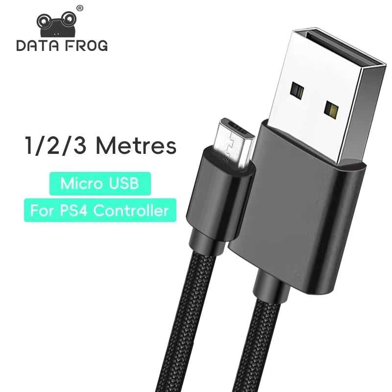 Data Frog PS4 Controller Charging Cable, 1M/2M/3M Nylon USB