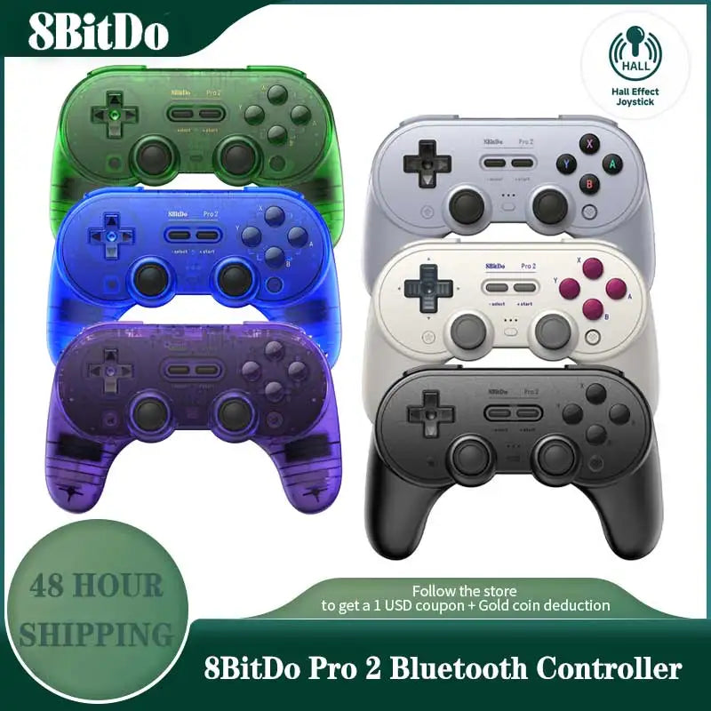 8BitDo Pro 2 Bluetooth Gamepad with Hall for Switch, PC, Android