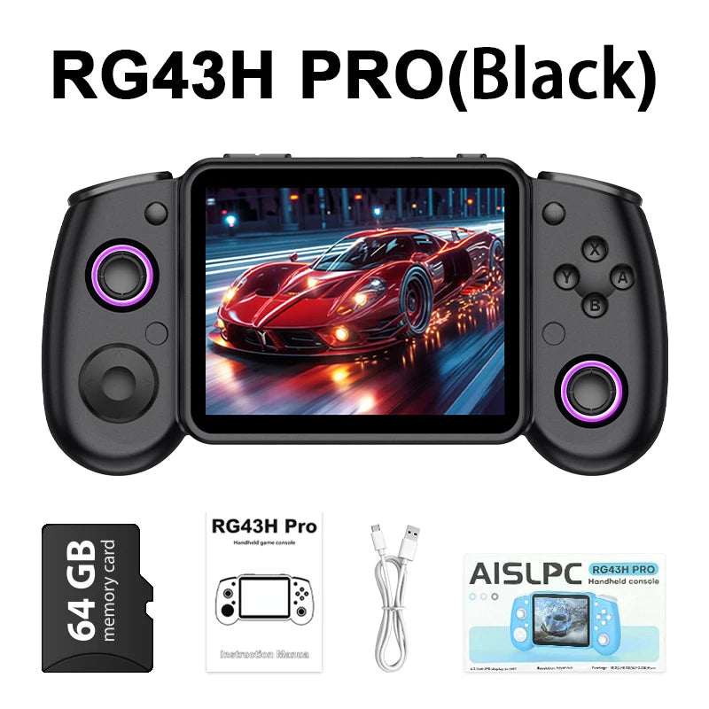 AISLPC RG43H PRO Handheld Game Console 4.3 IPS Screen Dual System 22000+Games 2.4G WIFI RK3562 Chip Portable Pocket Video Player