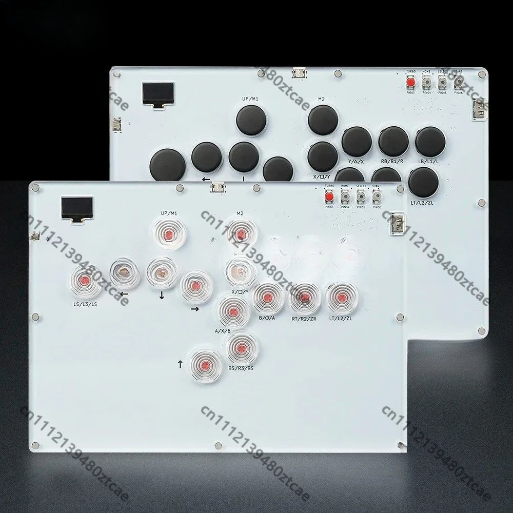 Leverless Hitbox Game Controller Fighting Joystick, Portable Duelpad Style Game Stick for Multi Platform Gaming Entertainment