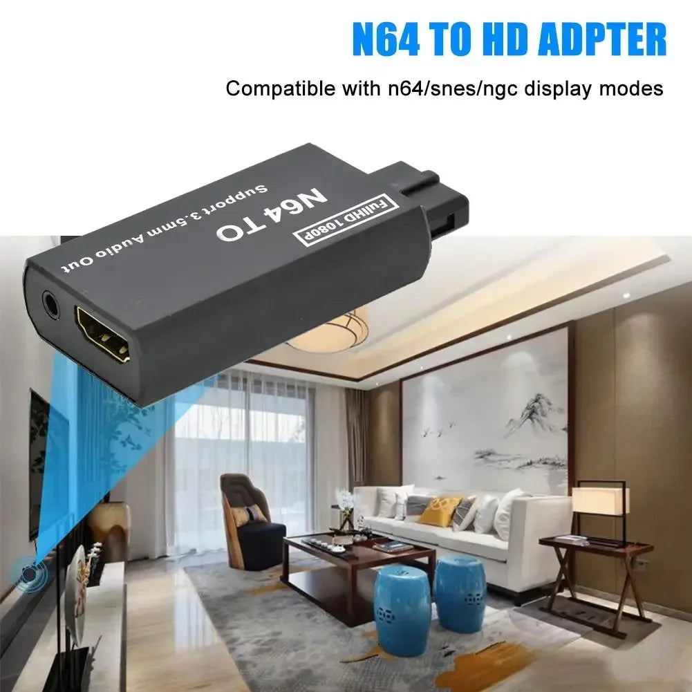 Retro Game Console 1080P HD Video Converter Adapter For N64 SNES SFC NGC S-Video Composite Input 4:3 16:9 Aspect Ratio Switching