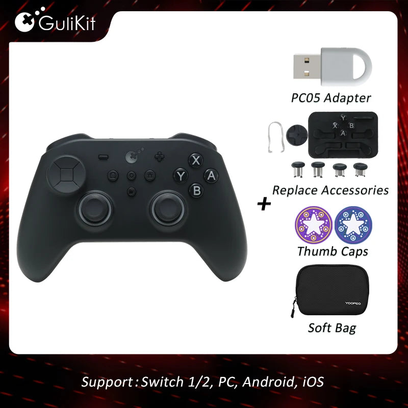 GuliKit TT MAX Controller NS69 Gamepad with TMR Joysticks Anti Drift Gamepad for Windows Nintendo Switch 1/2 Android iOS