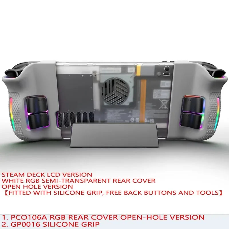 JSAUX Steam Deck Transparent Rear Cover, Open Hole, OLED/LCD