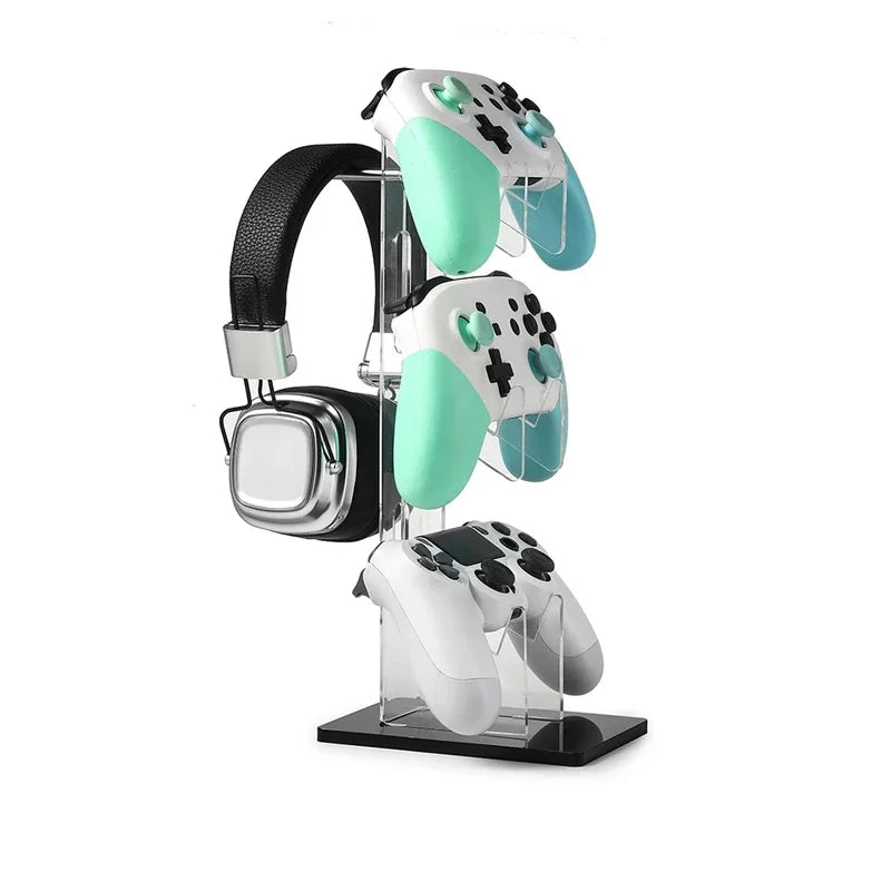 Three layer gaming controller headphone universal stand suitable for Xbox, PS4, PS5, Switch controller