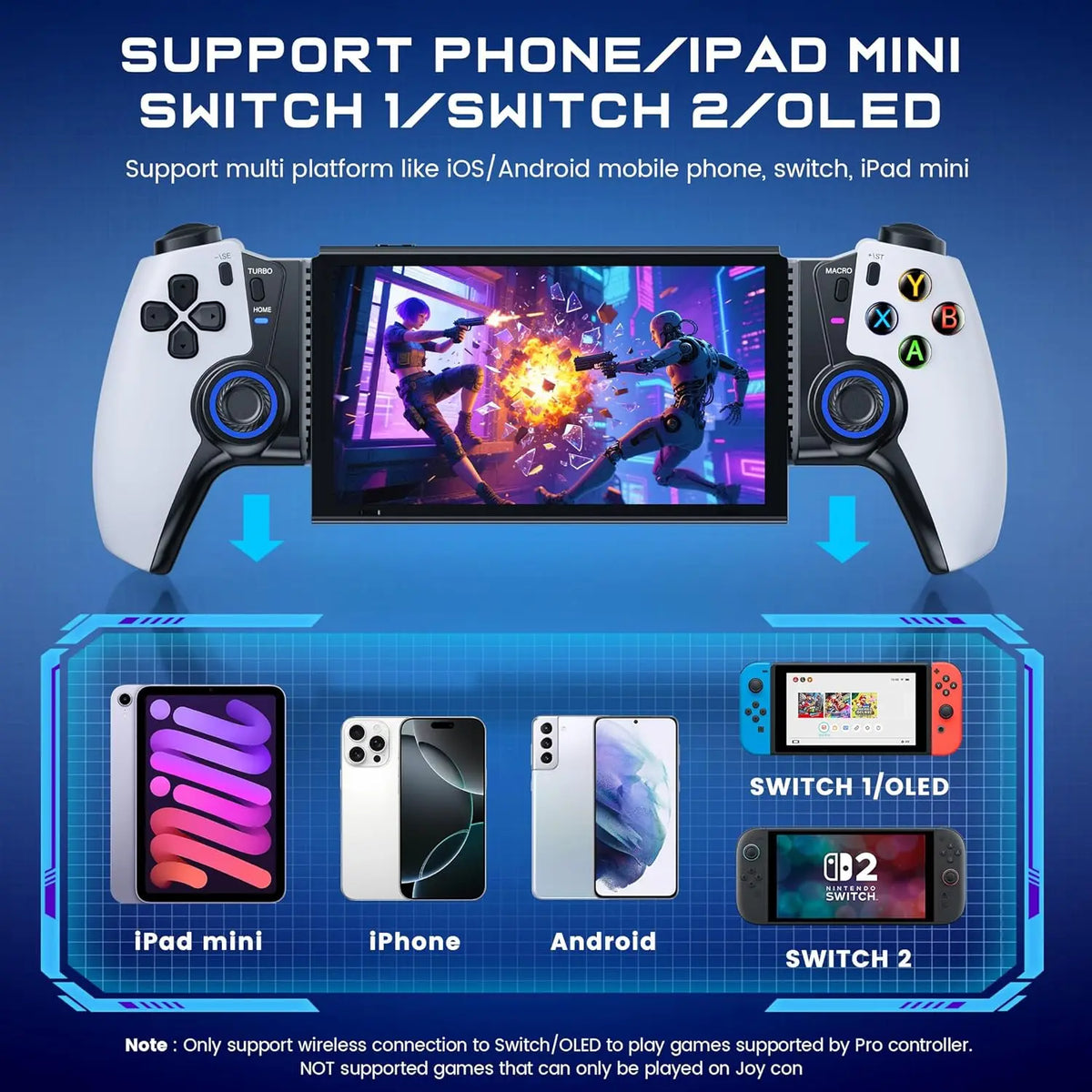DinoFire Hall Joystick Controller for iPhone, Android & Switch