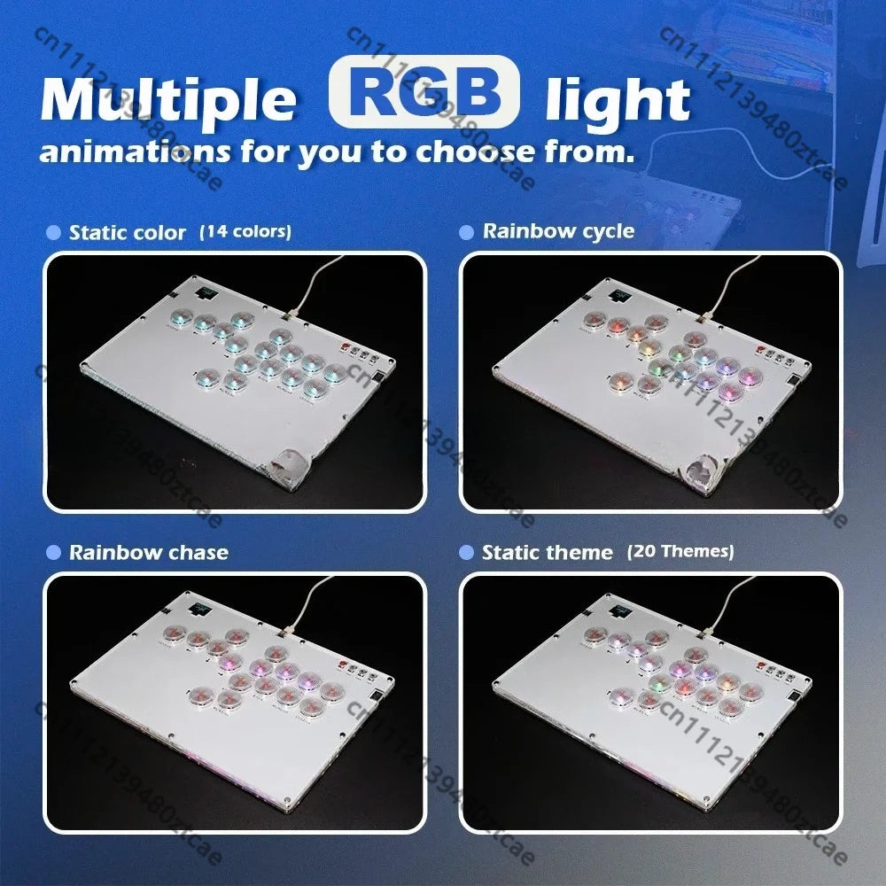 Leverless Hitbox Game Controller Fighting Joystick, Portable Duelpad Style Game Stick for Multi Platform Gaming Entertainment