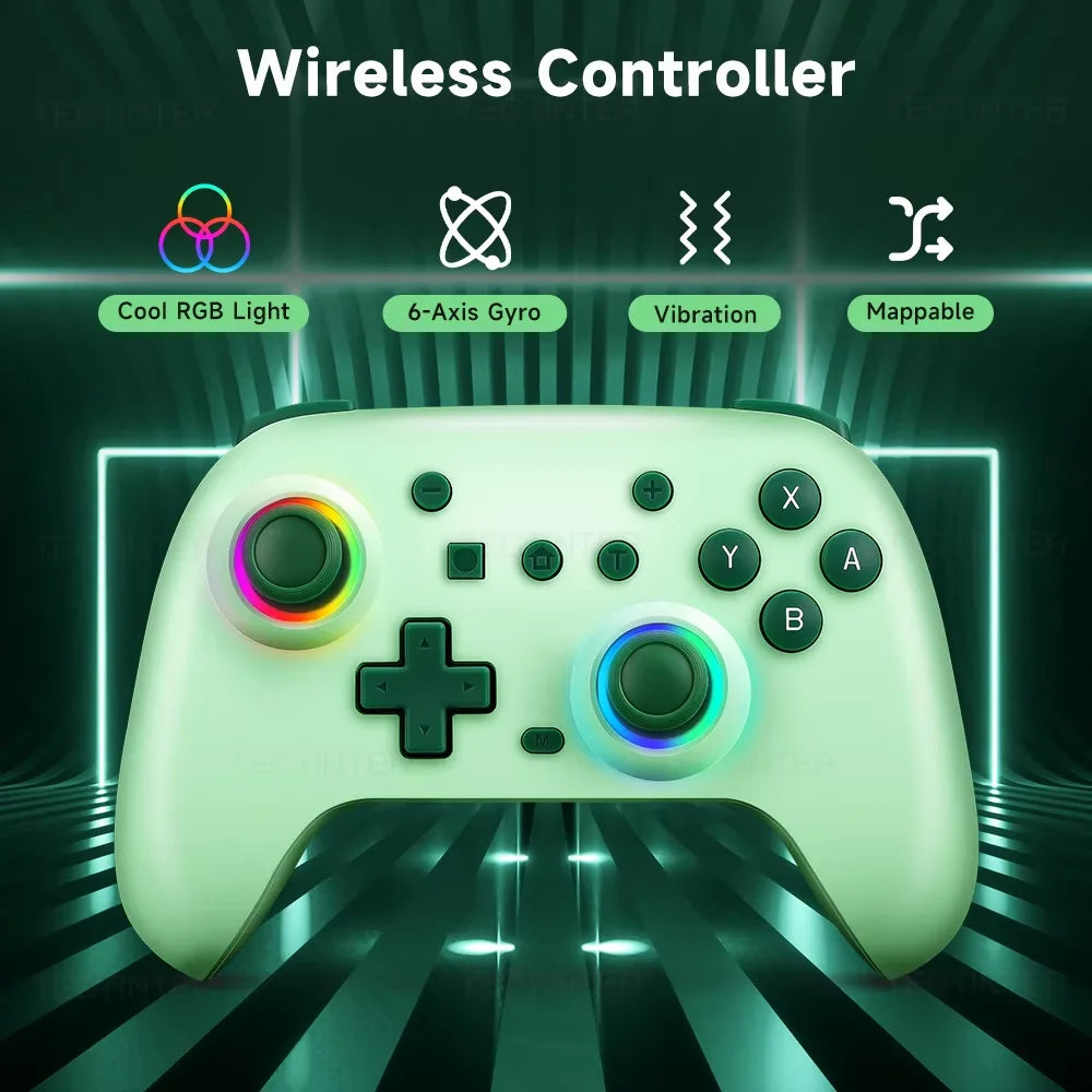 RGB Hall Effect Wireless Controller for Nintendo Switch with Turbo