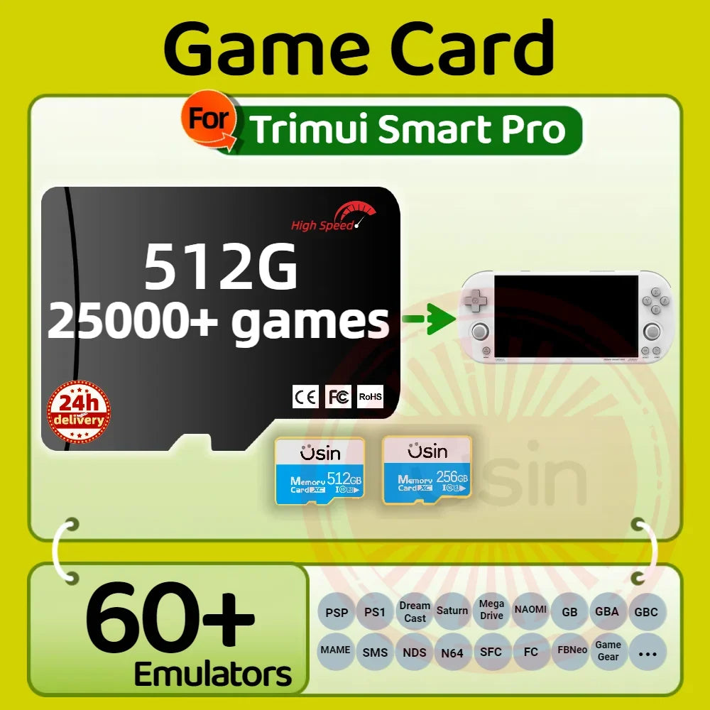 Game TF Card for Trimui Smart Pro and Brick, 256G-512G Games