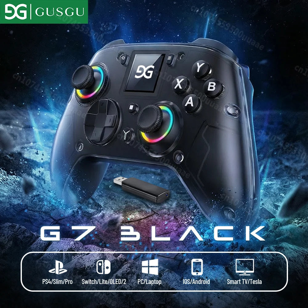 GUSGU G7 Wireless Controller with 1.44 Inch Screen, Switch PS4 PC