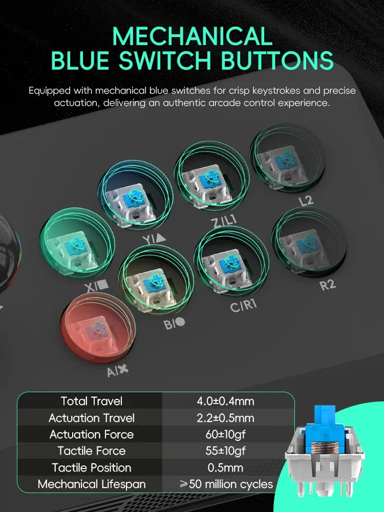 Data Frog Wireless Y3A Max Arcade Stick Fight Joystick for PC TV Box Multi-System Universal Fighting Game Controller