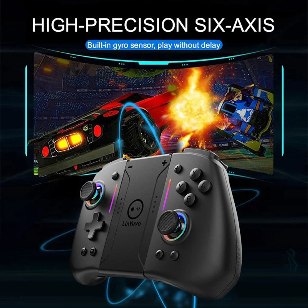 LinYuvo KS42 Wireless Gamepad for Switch OLED Lite, RGB Gyro