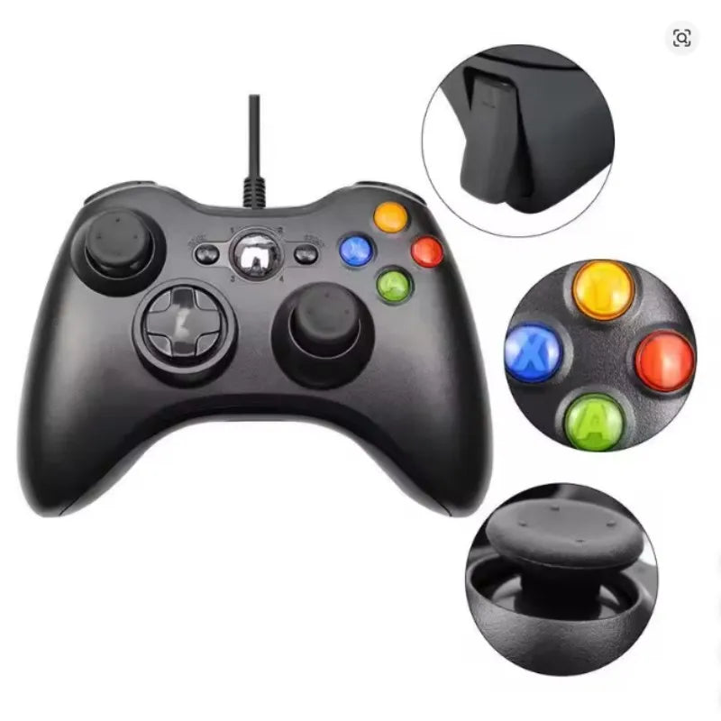 USB Wired Controller for Xbox 360 & PC, Dual Vibration