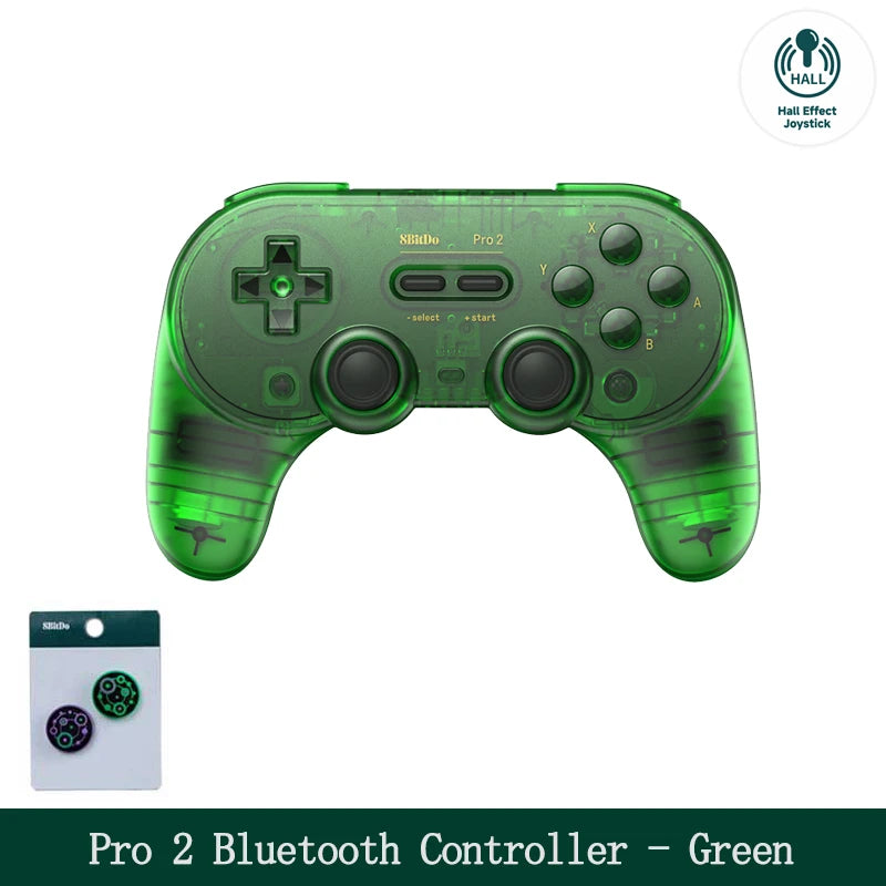 8BitDo Pro 2 Bluetooth Controller Gamepad Handle for Nintendo Switch 2, PC, Mac Transparent Black Edition)