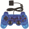 Transparent Wired Controller for PS2 and PS1, Vibration Gamepad
