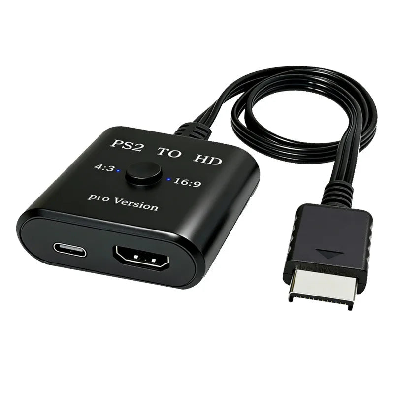PS2 HDMI Converter Adapter 1080P for PS1/PS2 HDTV Display