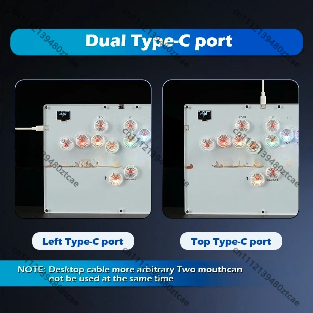 Leverless Hitbox Game Controller Fighting Joystick, Portable Duelpad Style Game Stick for Multi Platform Gaming Entertainment