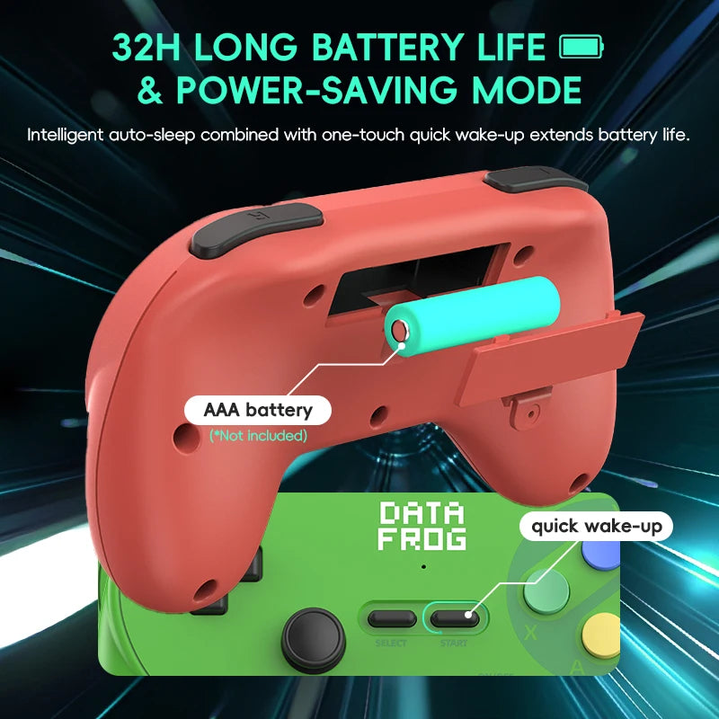 Data Frog PC07 Classic Style Wireless Game Controller, Dual Receiver, Retro Gamepad for PC DInput, Android TV, Arcade Gaming
