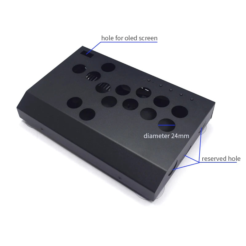 Empty Metal Hitbox Arcade DIY Box, 8/14 Holes for Joysticks
