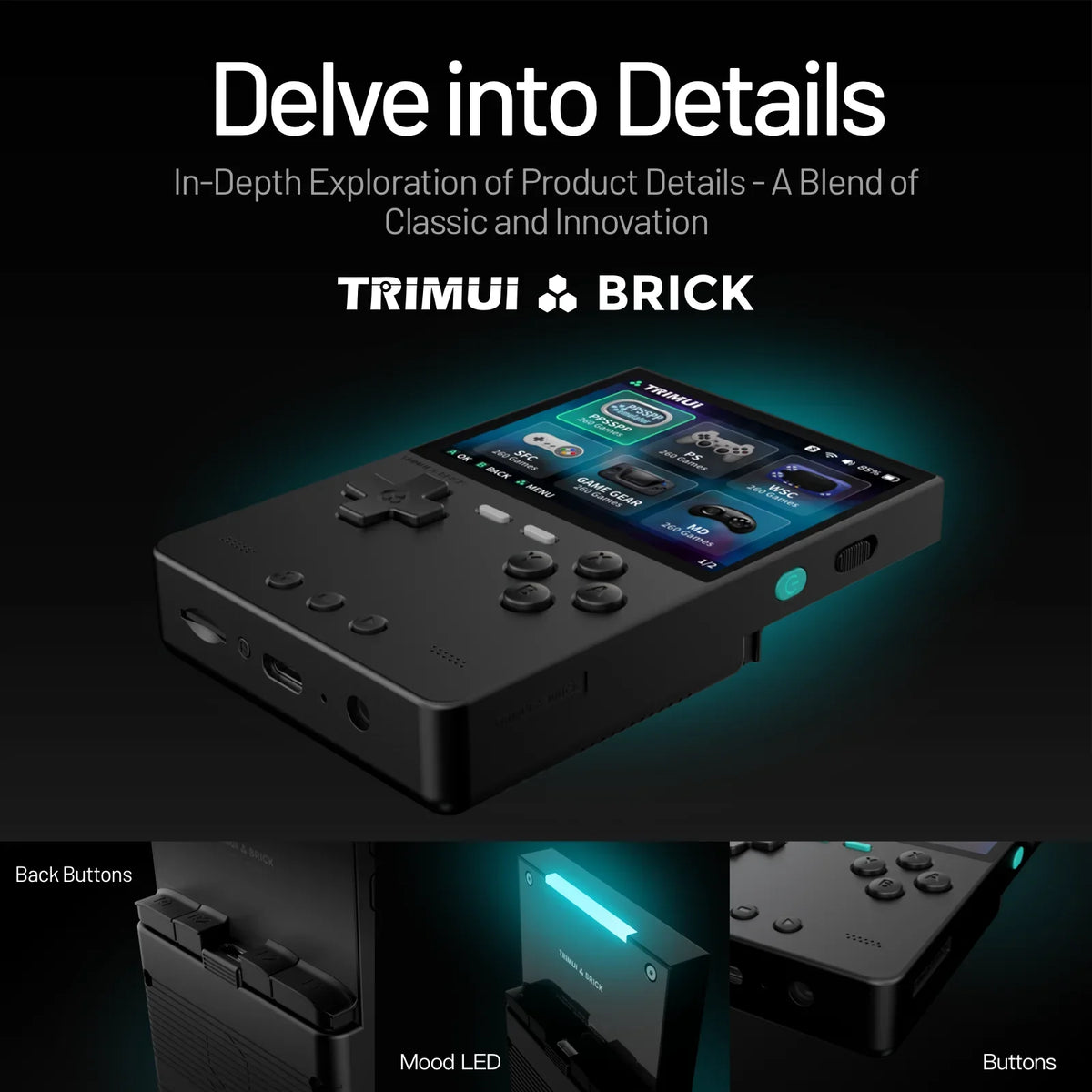 Trimui Brick Handheld Game Console 3.2-Inch IPS Linux Allwinner