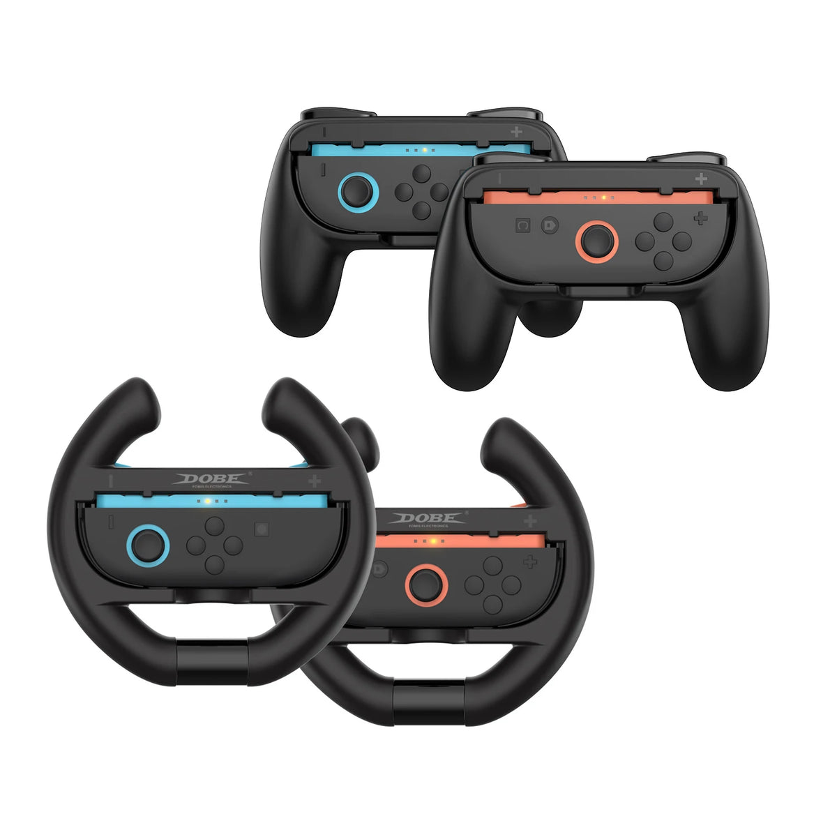 DOBE Nintendo Switch 2 Joy-Con Grip & Steering Wheel Kit, 4PCS