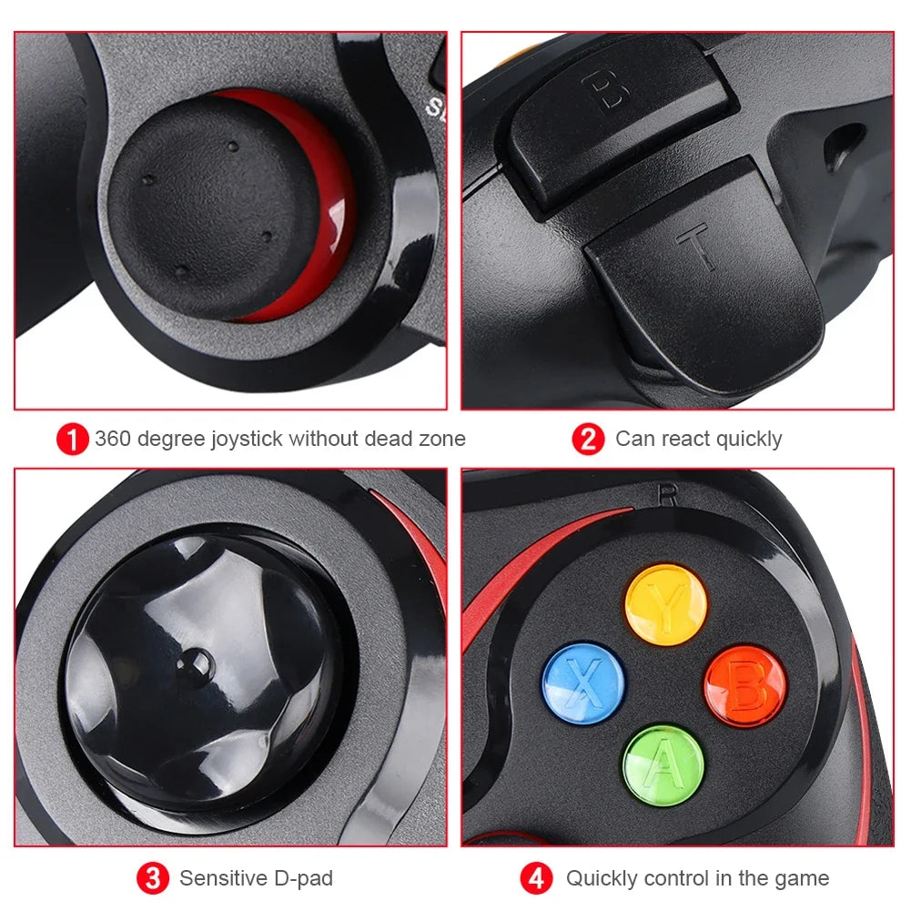 V8 2.4G Wireless Game Controller, Dual Vibration, PC/PS3/Switch