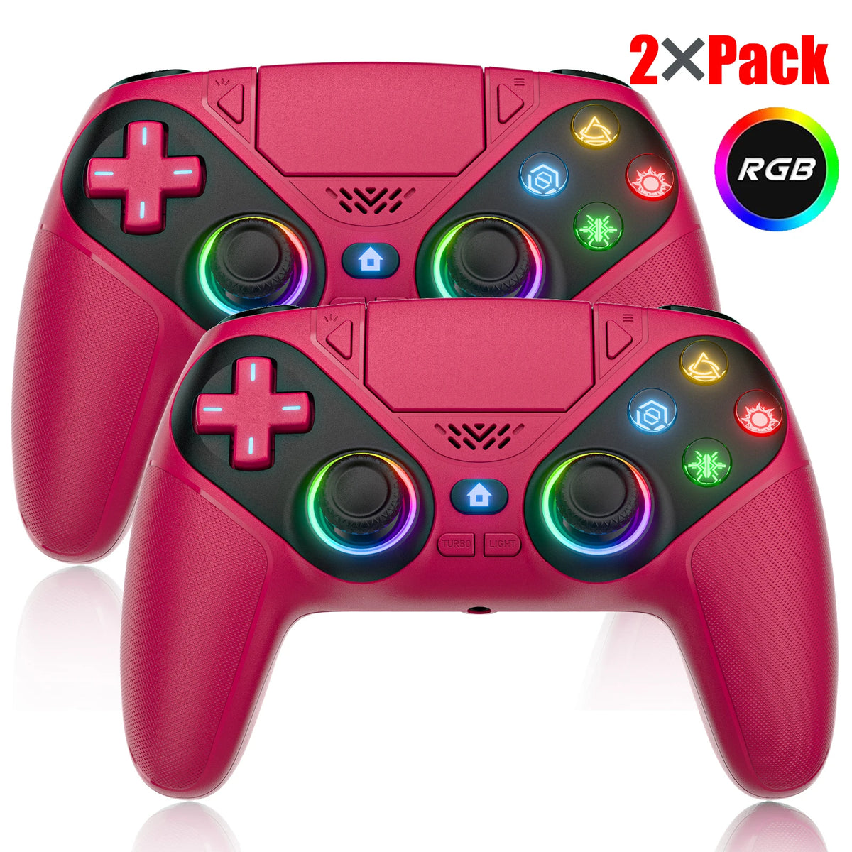Controller For Playstation 5 PS5/PS5 Pro/Slim/PC,RGB Wireless BT Game Joystick Hall Effect 6 Axis Gyro Dual Shock Turbo Gamepads