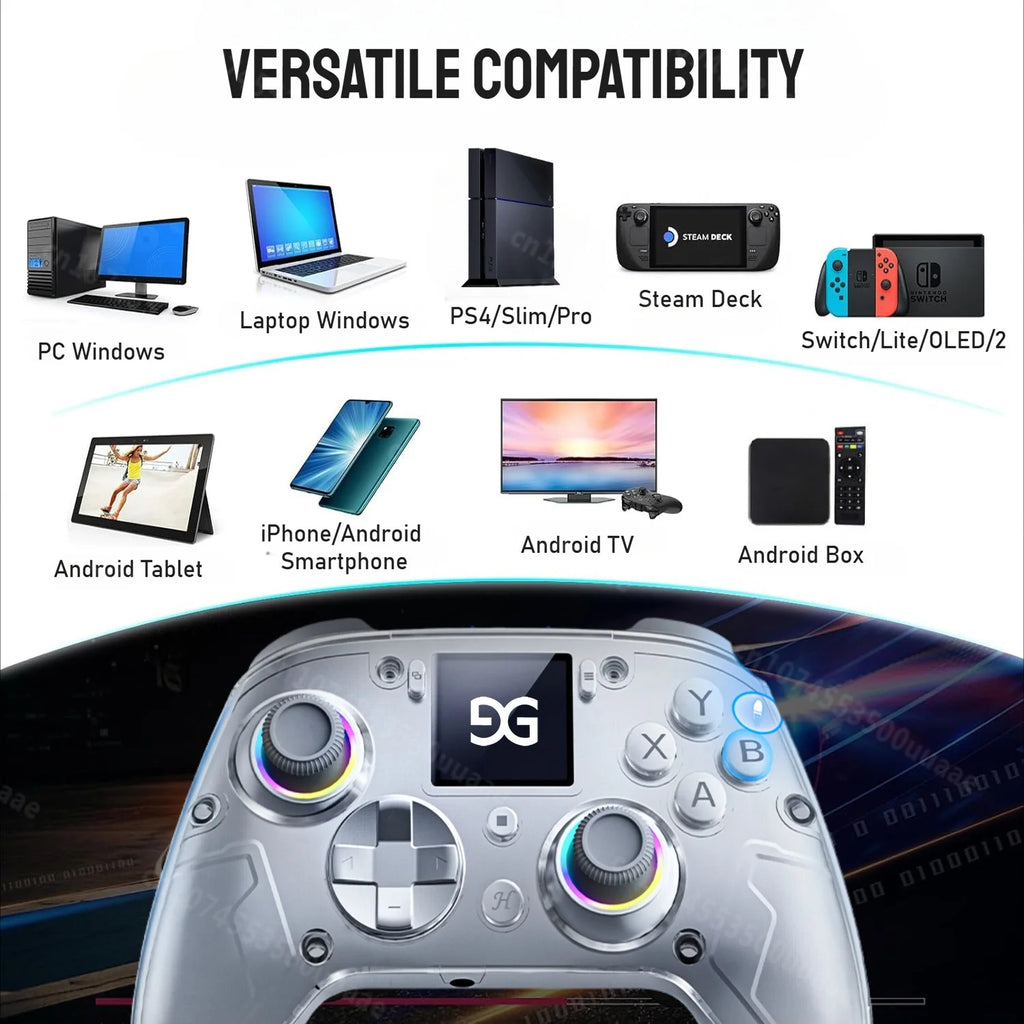 GUSGU G7 Wireless Controller with 1.44 Inch Screen, Switch PS4 PC