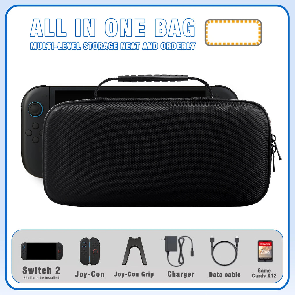 Carrying Case Kit for Nintendo Switch 2 with Glass & Joy-Con Case
