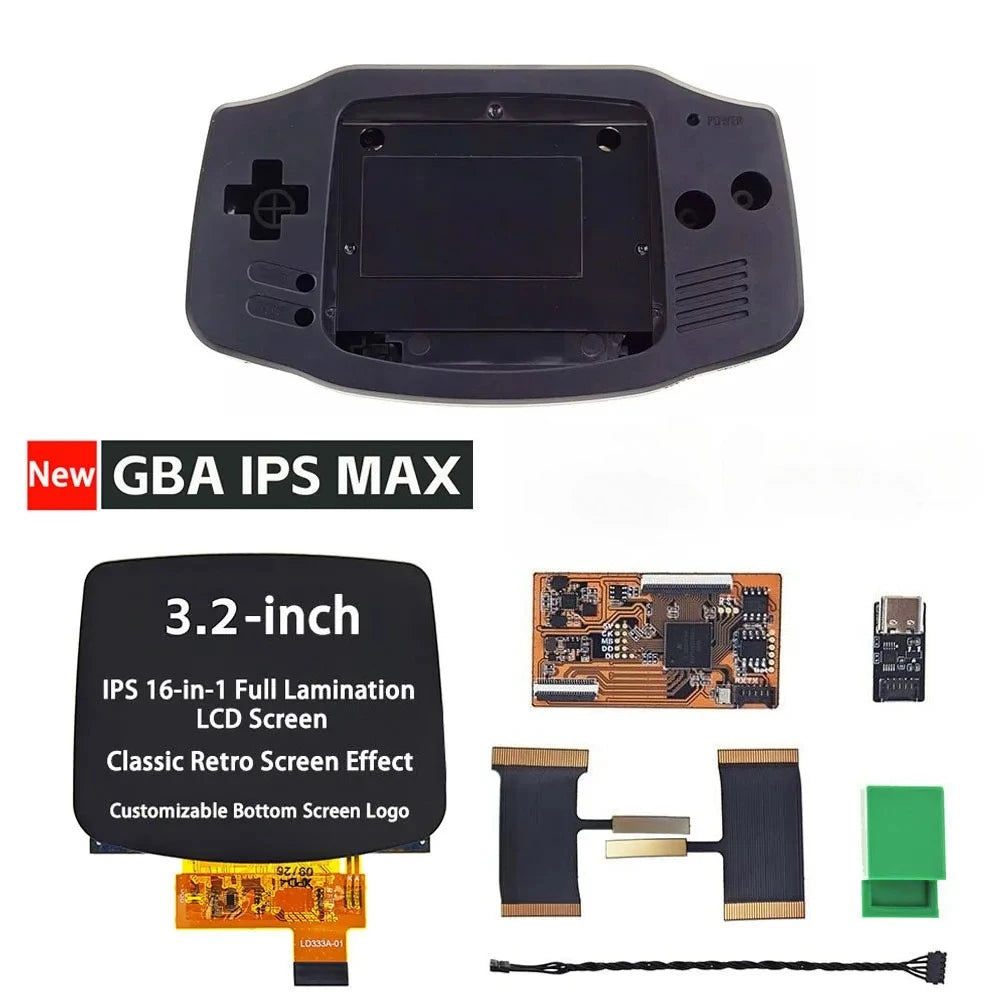 GBA 3.2-Inch IPS LCD Kit, 960x640 with Custom Shell