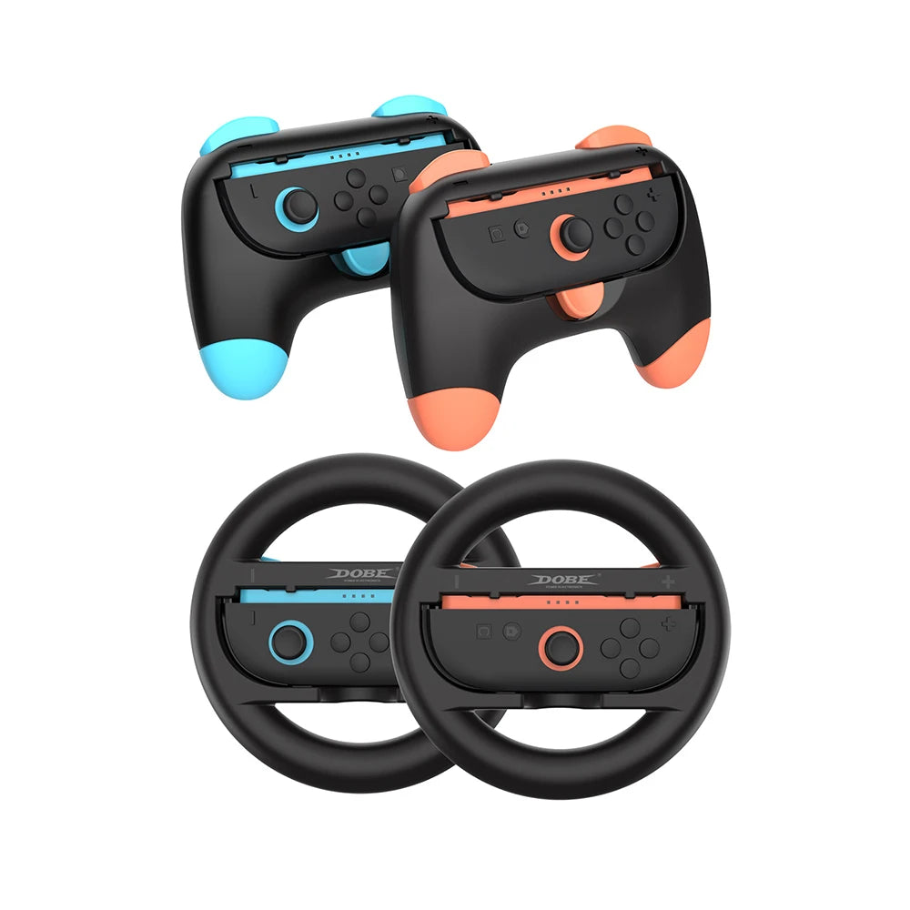 DOBE Nintendo Switch 2 Joy-Con Grip & Steering Wheel Kit, 4PCS