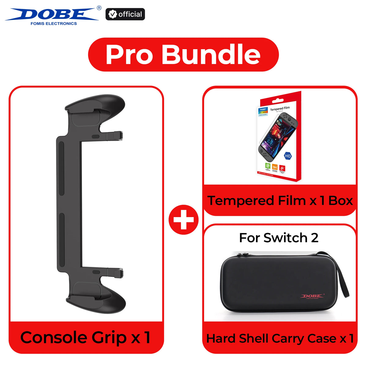 DOBE Grip for Nintendo Switch 2 with 5 Game Card Slots, Anti-Slip