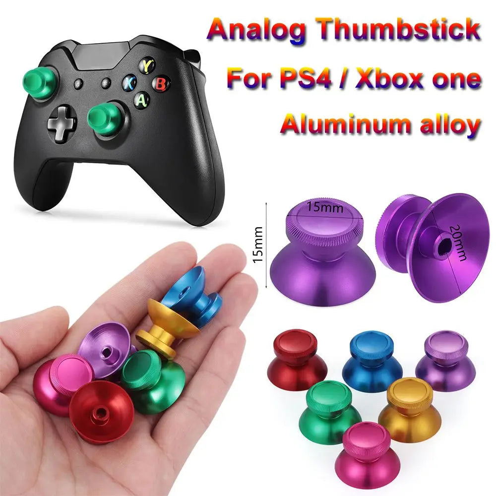 2Pcs Metal Thumbstick Grip for PS4 Xbox One Controller, Aluminum