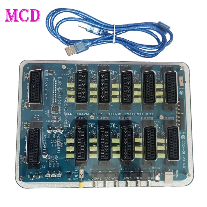 SNES SFC EU Scart Splitter 10 In 3 Out Auto RGBS Switcher