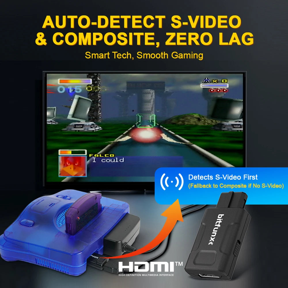BitFunx N64 HDMI Adapter 720P/1080P for N64/SNES/SFC/NGC