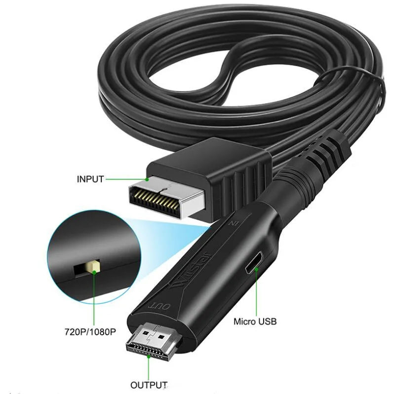 PS2 HDMI Converter Adapter 1080P for PS1/PS2 HDTV Display