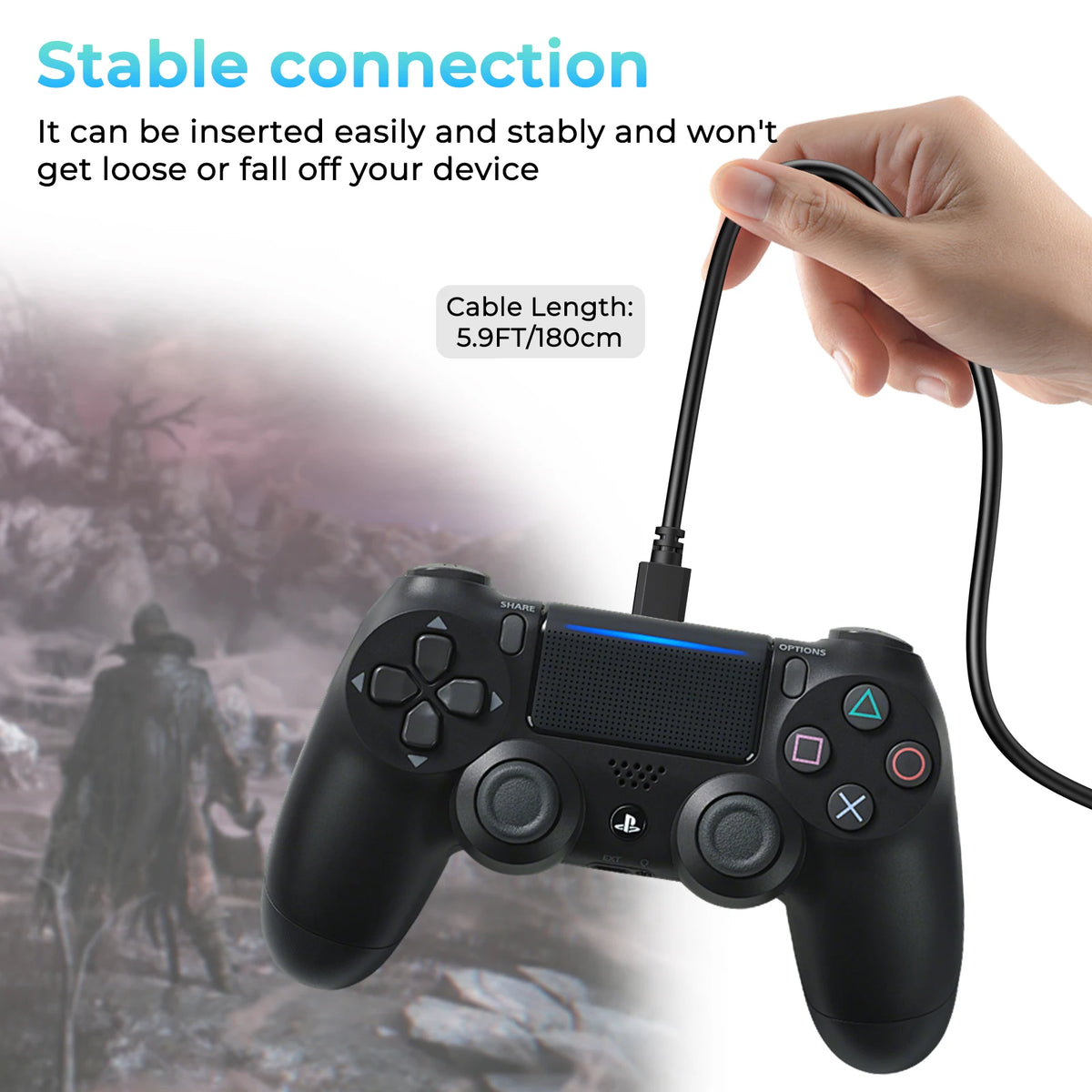 1.8M Charging Data Cable For PS4 Controller Kindle Camera Smartphone USB Charger Cable For PS4 Gampad Joystick Game Accessories