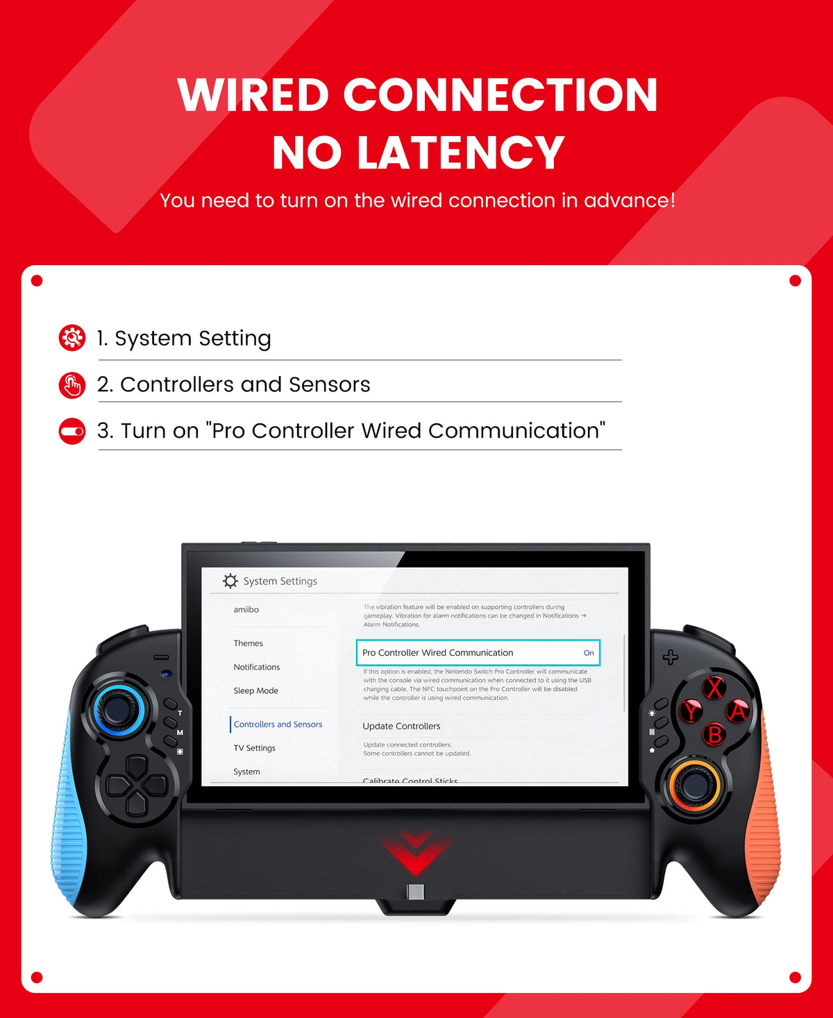 DinoFire JC700 Wired Controller for Switch 2, Hall Effect