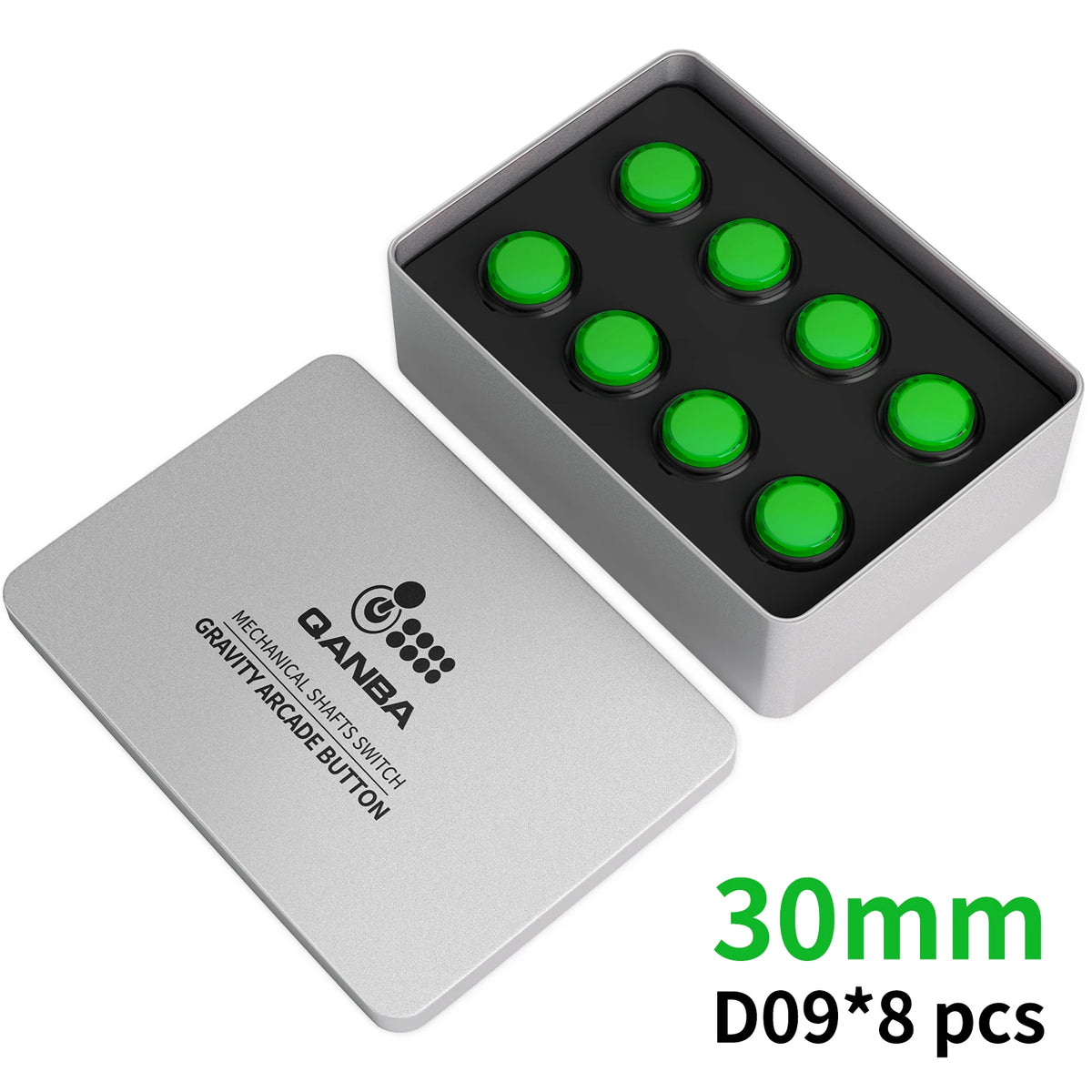 QANBA Gravity KS Arcade Buttons Mechanical Shafts Silent Pushbutton 30mm 24mm Snap-In Arcade Sticks DIY Parts (Boxed）