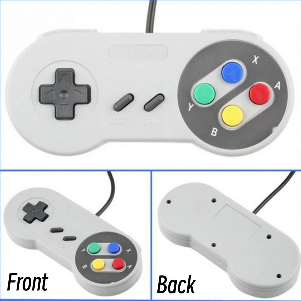 SFC/SNES Replacement Controller Gamepad, Purple Colorful Buttons