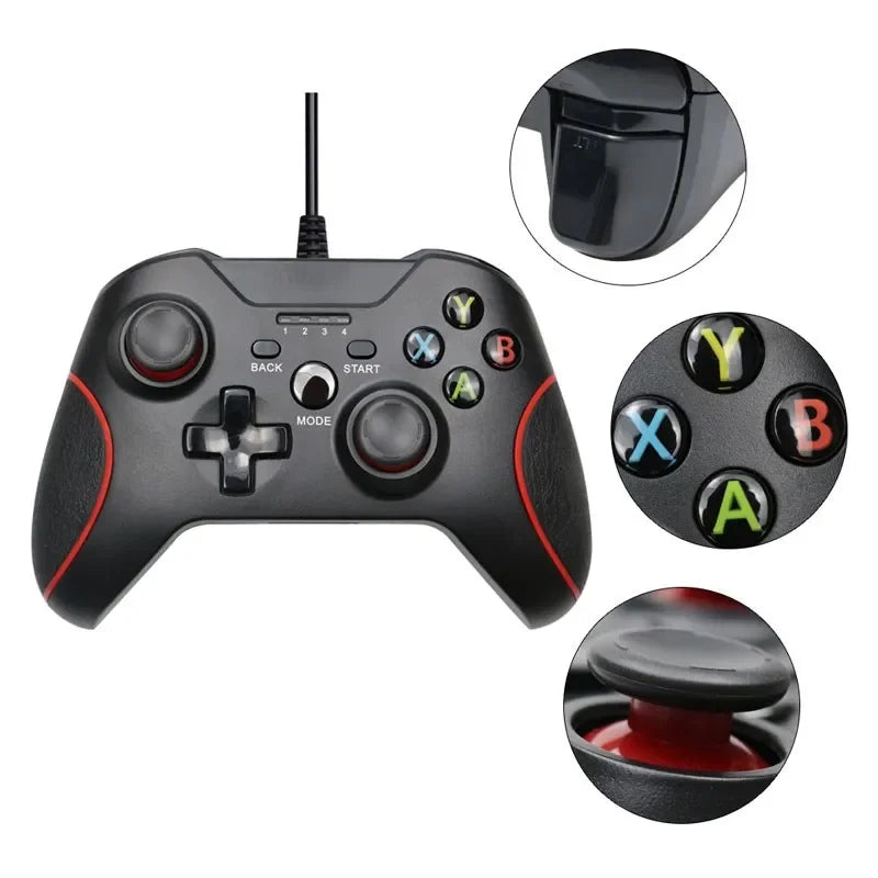 Wired USB Gamepad for PS3, PC & Android, Vibration, 1.8M Cable