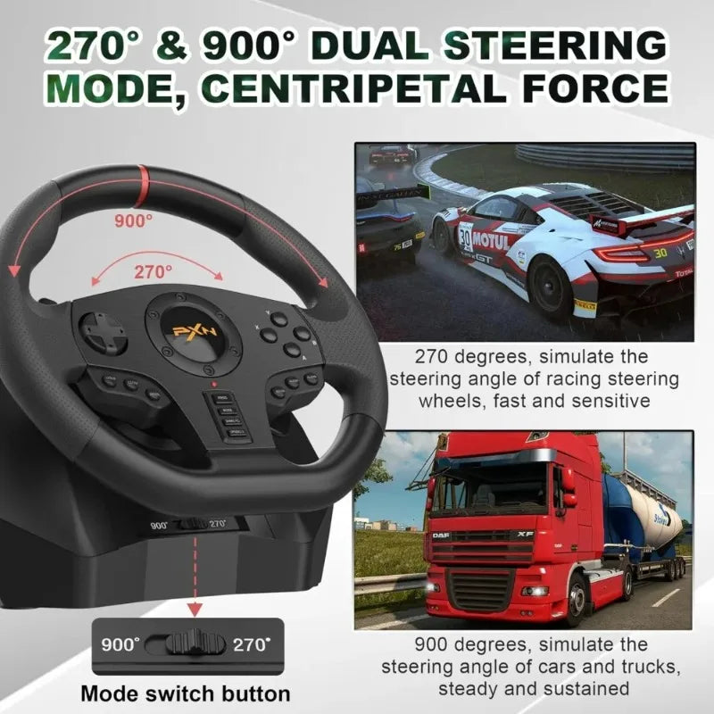 PXN V900 Racing Wheel with Pedals for PC PS4 PS3 Xbox Series X|S