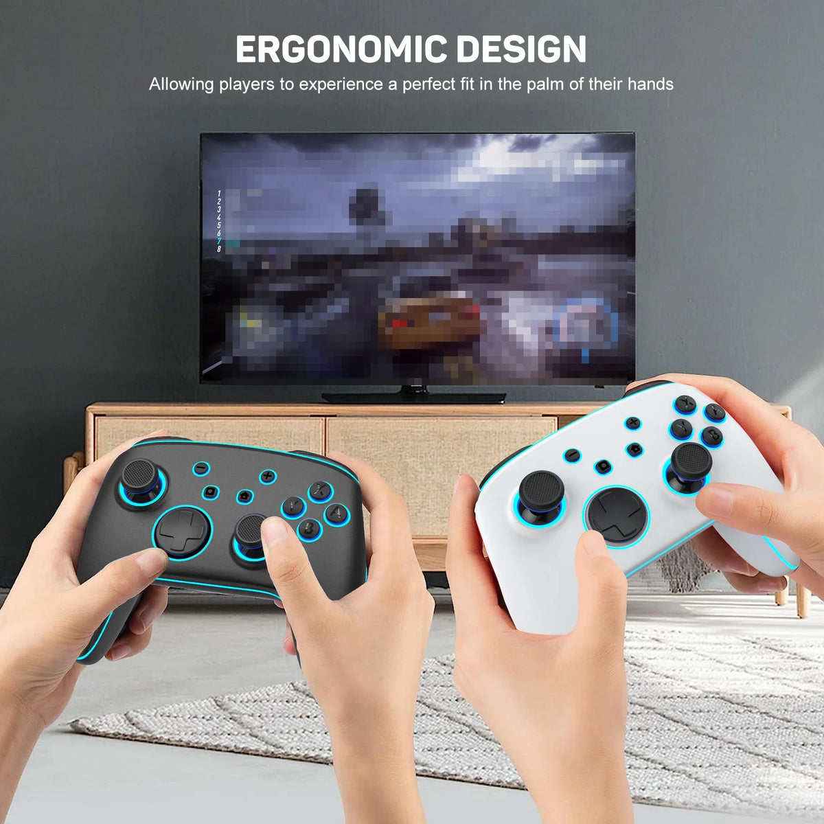 LinYuvo Wireless Controller KS11 (No Deadzone) for Switch/Lite/OLED with Vibration,Motion,Turbo,Metal Joystick and LED Light
