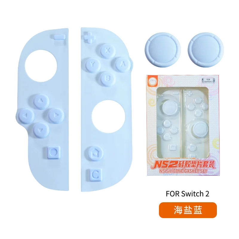 Silicone Gasket Set Compatible with Switch 2, Soft Button Pad Controller Grip Kit, Anti-Slip Joystick Cover for Controller