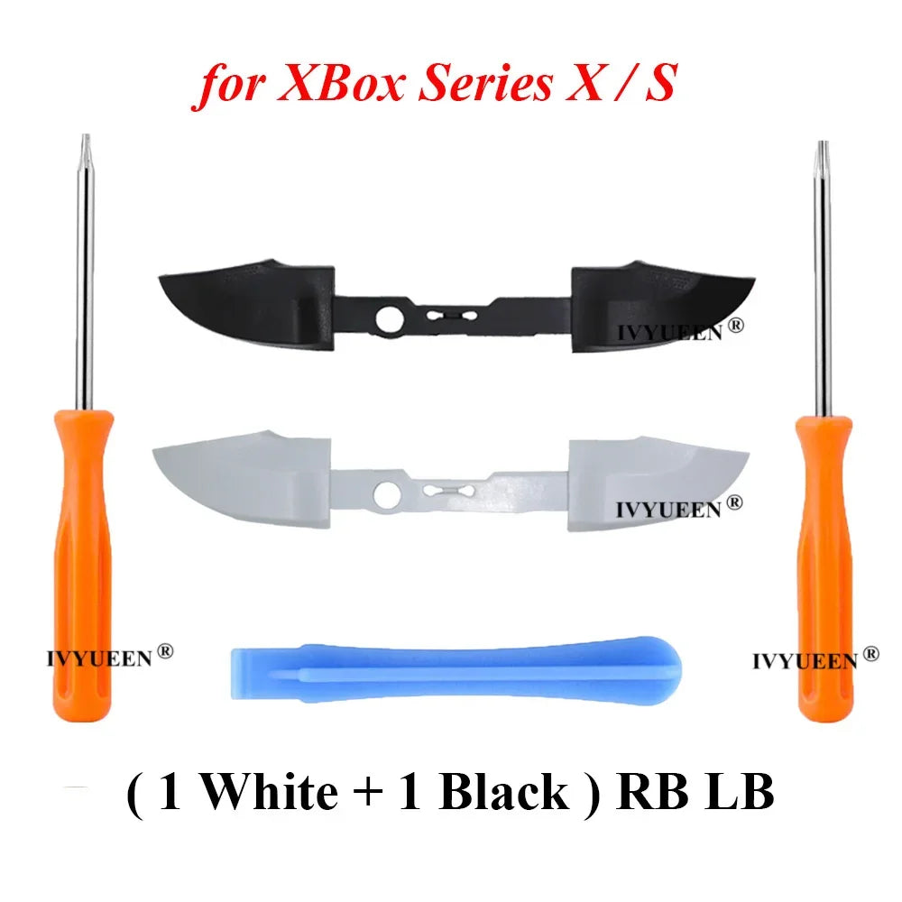 IVYUEEN 2 Sets RB LB Bumpers Buttons for Microsoft XBox Series X S Controller Trigger Button Middle Holder with Screwdriver Tool